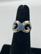 VINTAGE STERLING SILVER TURQUOISE RING WITH FANCY DESIGN