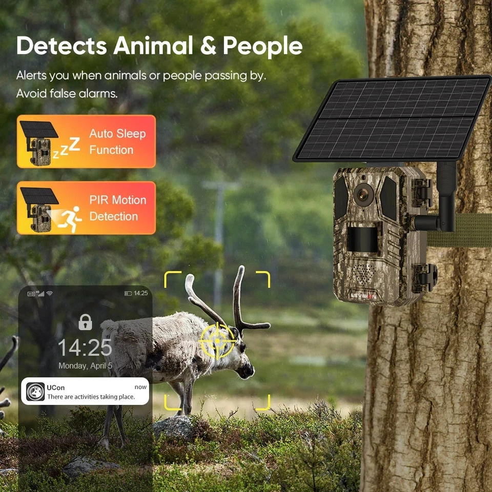 4G LTE Trail Camera 4K Wildlife Hunting Cam – Solar Powered + SIM Card Slot - Image 2 of 4