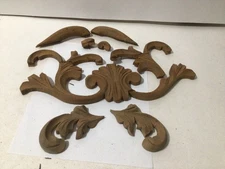 Vintage Ornate Oak Carved Wood Design Pieces Applique from Old Furniture Bag X