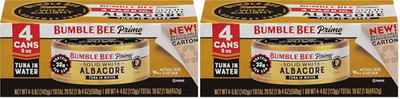 Bumble Bee Prime Solid White Albacore Tuna in Water, 5 Oz Easy Open Cans - Premi