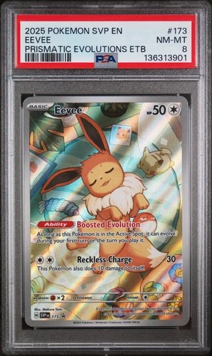 2025 POKEMON SVP EN-SV BLACK STAR PROMO #173 EEVEE PSA 8