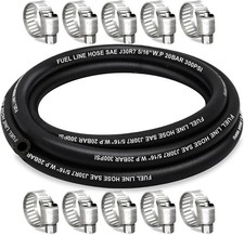 Fuel Line 5/16 Inch ID, Fuel Hose 10FT, J30R7 Fuel Line Hose NBR with 10 Clamps.