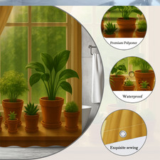 Green Plants Shower Curtain - Nature Inspired Home Decor