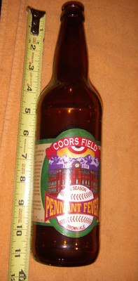 COORS FIELD 1995 SEASON PENNANT FEVER BROWN ALE EMPTY BOTTLE