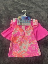 NWT  ZeroXposur Sakura Girls Floral Swim Set UPF 30 Pink 10/12 Swim Skirt Tank