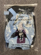 Pawaboo Pet Carrier Backpack, Adjustable Pet Front Cat Dog Carrier Sky Blue