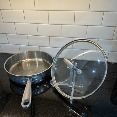 Emeril Stainless Steel Copper Core 10'' Skillet 3Qt Sauté Pan With Glass Lid