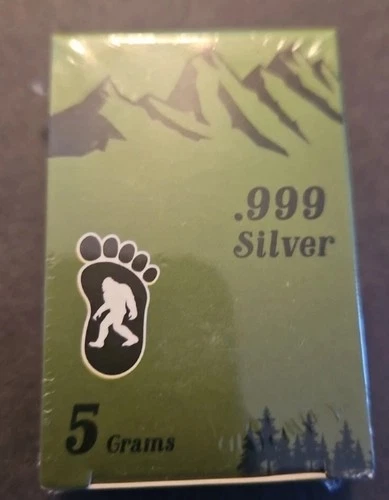 5-gram .999 Fine Silver Sasquatch Bigfoot Bar by Pan Silver Company SEALED