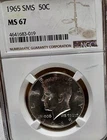 1965 50C  Kennedy Half Dollar -NGC MS67