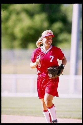 Dani Tyler West stands on the field at the US Olympic Festival in - Old Photo
