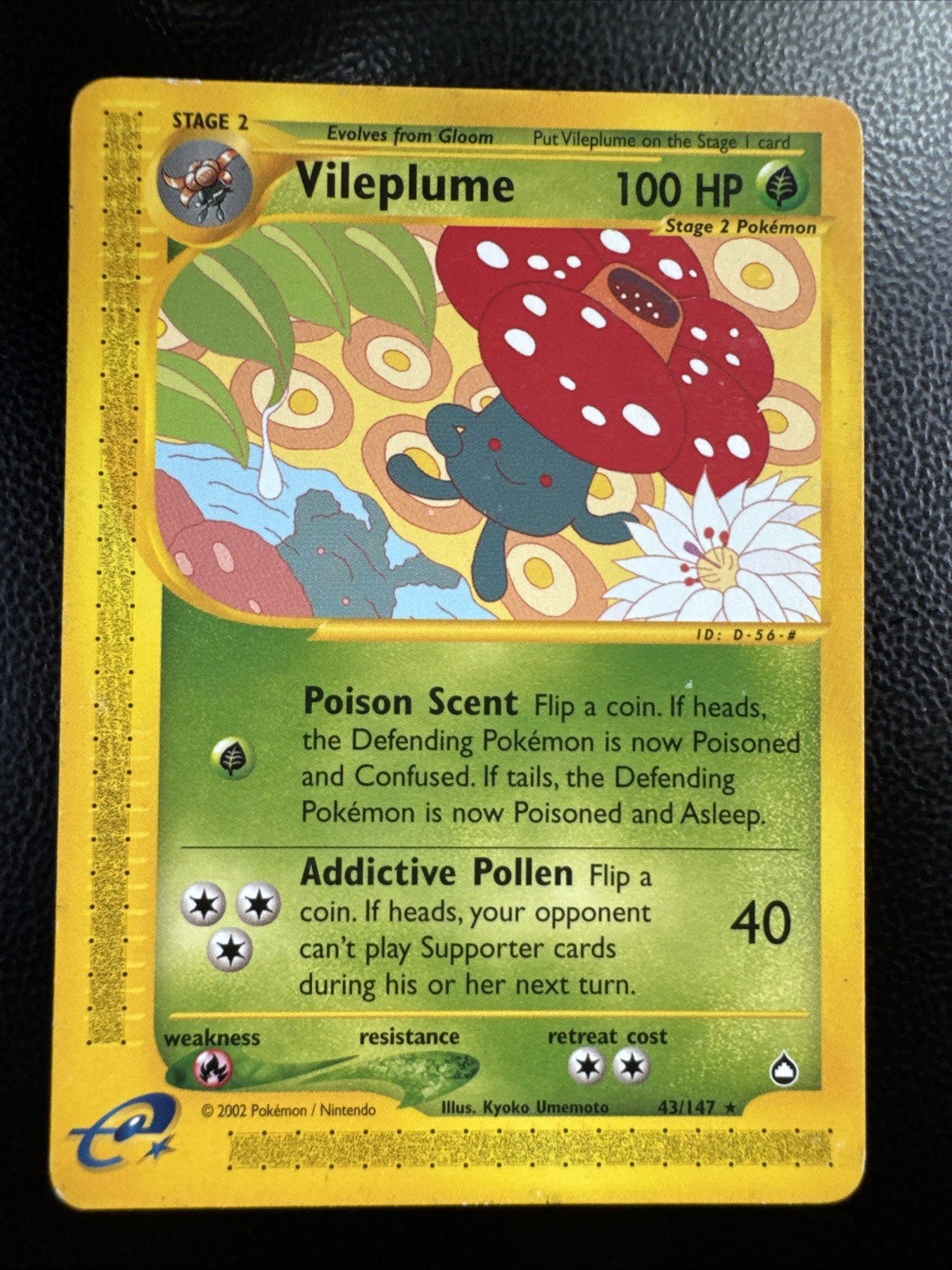 2002 Pokemon-e Aquapolis #43/147 Vileplume Rare