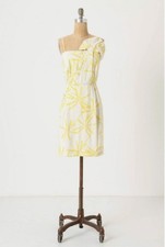 Sariah Bursting Sweetshade Shift Dress Size 12 Yellow Floral Motif Anthropologie