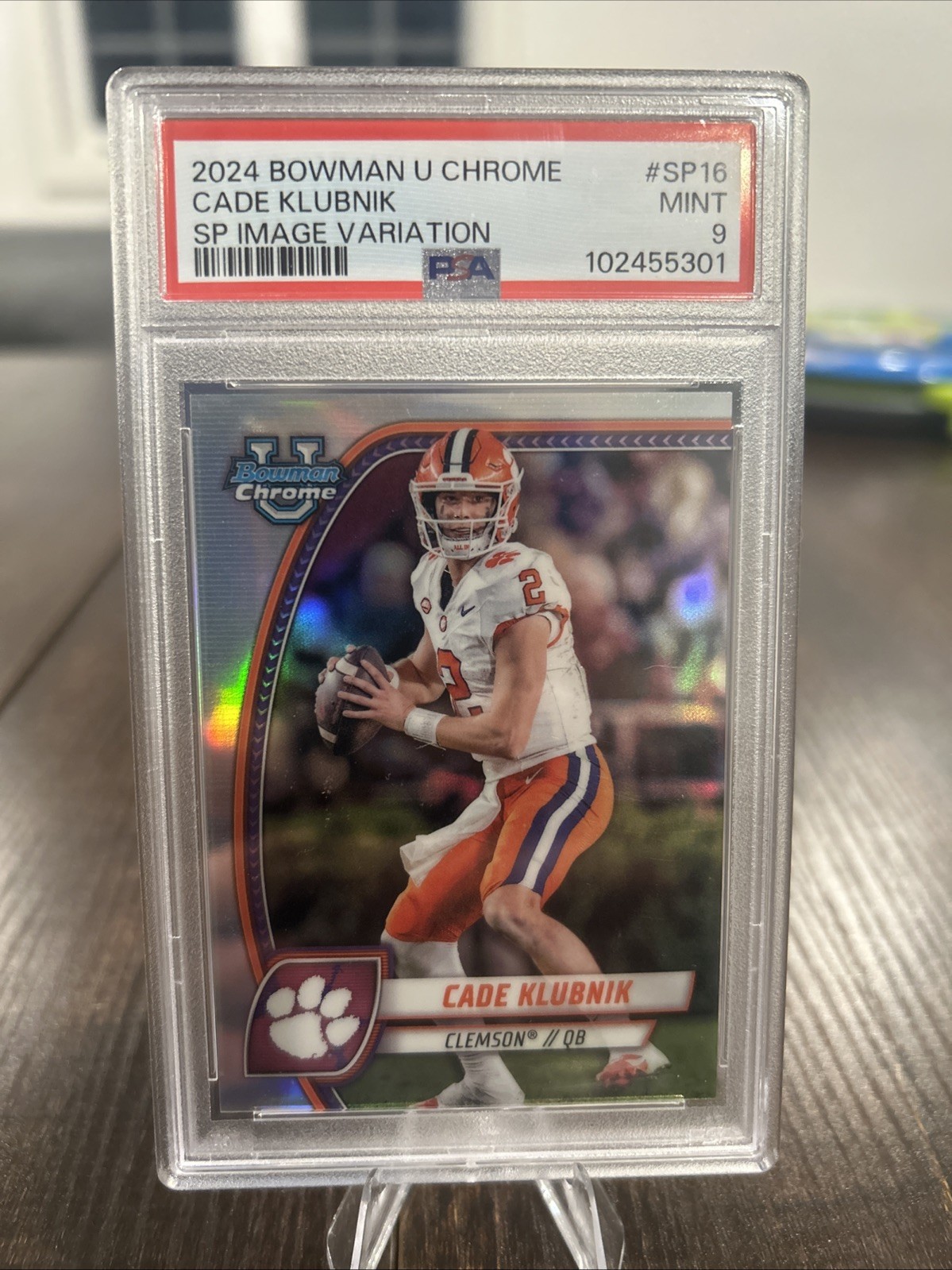 CADE KLUBNIK 2024 Bowman Chrome University Image Variation SP Silver #SP16 PSA 9