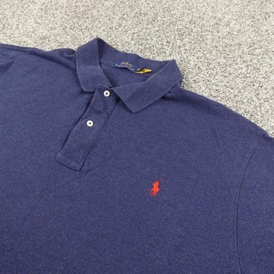 Ralph Lauren Polo Shirt Mens 3XB Blue Pique Pony Golf Casual Short