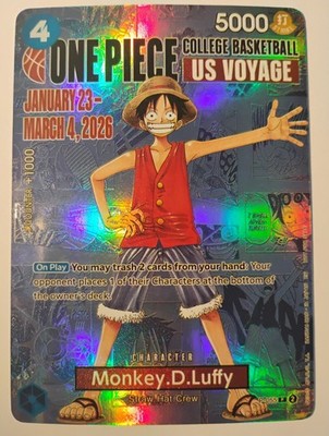 Monkey.D.Luffy (College Basketball US Voyage) PR One Piece P-055 NM Proxy