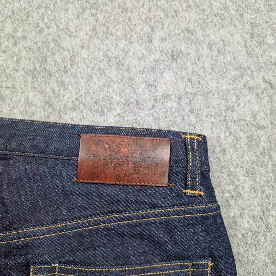 Lee Cooper Jeans Mens W35 L34 Blue Norris Selvedge Indigo Denim Slim Fit Italy - Image 4 of 4