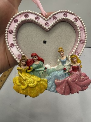 DISNEY PRINCESSES 3D PHOTO PICTURE FRAME HEART SHAPED Ornament Holiday