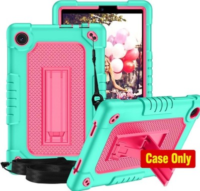 Case for TCL Tab 8 V/Tab 8 SE Tablet, Shockproof with Built-in Stand, Green+Pink