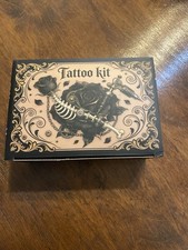 Tattoo kit Complete Set In Black And Gold Box.