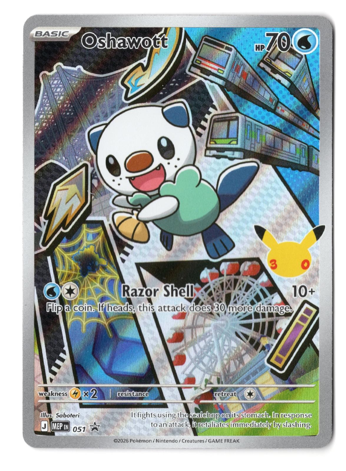 Oshawott 051 Promo ME: Mega Evolution Promo Pokemon Holo Near Mint