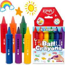 - 6 Grandi Pastelli Da Bagno, Pennarelli Lavabili E Colorati per Bambini, Giocat