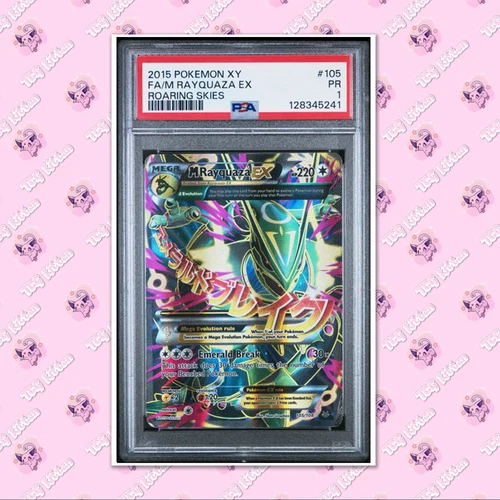 PSA 1 M Rayquaza EX 105/108 Full Art Roaring Skies 'A' TCGKITTEN