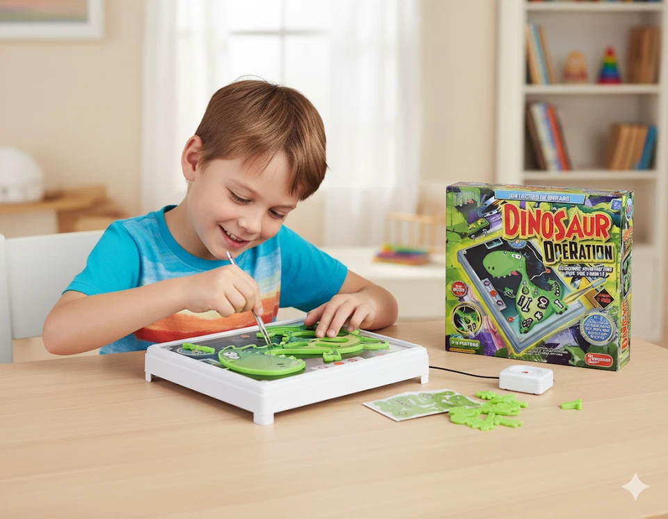 Dinosaur Operation Classic Board Game Play Skill Set  Children & Family Xmas Fun - Image 2 of 4