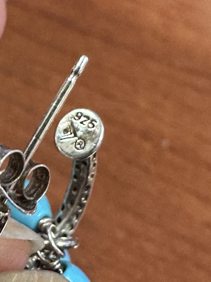 Pendientes Silpada Plata de Ley 925 1/2 Aros Turquesa Citrino Granate Racimo Foto 3 de 4