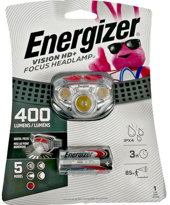 Energizer Vision HD Plus Focus LED Headlamp 400 Lumens Gray Adjustable Beam