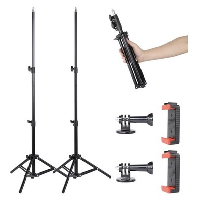 2 Pack Photography Light Stands Tripod, 45''/3.7ft Adj. Lighting Stand Clamp Mou
