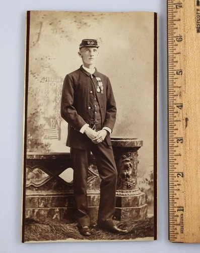 Vintage Named Civil War Soldier Photo Sgt. Daniel B. Landon 106th New York