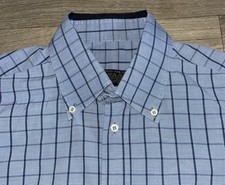 Camicia uomo Paul & Shark blu a quadri taglia 16 colletto 50” petto 100% cotone (1) 