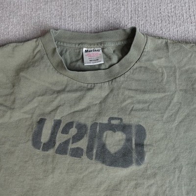 Vintage U2 Shirt Small Green Olive  Double Sided Tour Elevation 2001