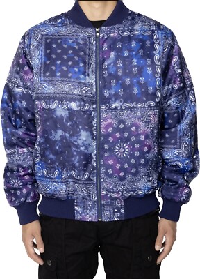 Eptm Tie Dye Bandana Bomber Jacket-navy