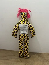 Dammit Doll Yellow Black Pink Polka-Dot Flower Stress Reliever Plush Toy