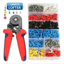 Crimping Tool Set Crimp Wire Plier Tools + 1200Pcs Wire Ferrule Terminals Kit US