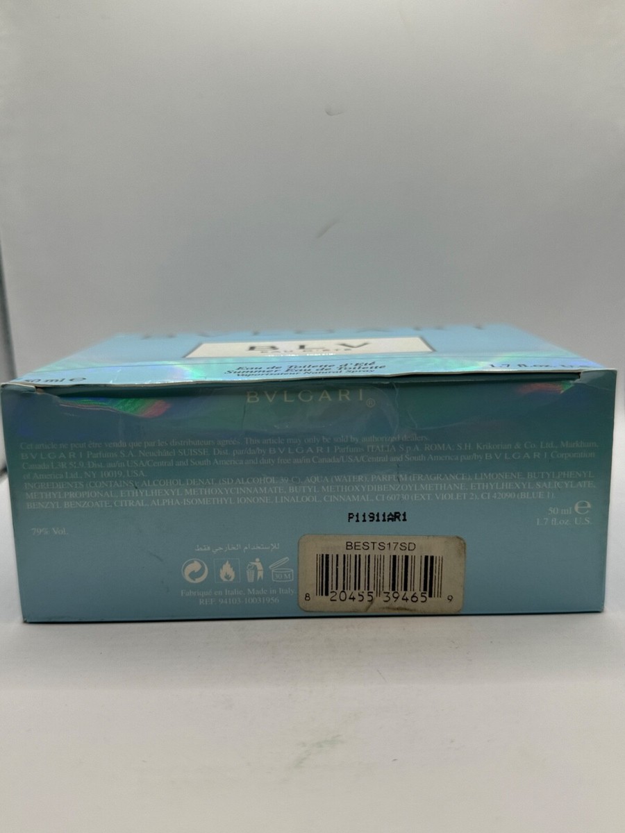 BLV EAU D' ETE BY BVLGARI 50ML EDT SPRAY (NEW WITH BOX) | eBay