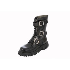 Boots & Braces - 12-Loch Massiv 3 Buckle 601420 Schwarz Leder Schnallen