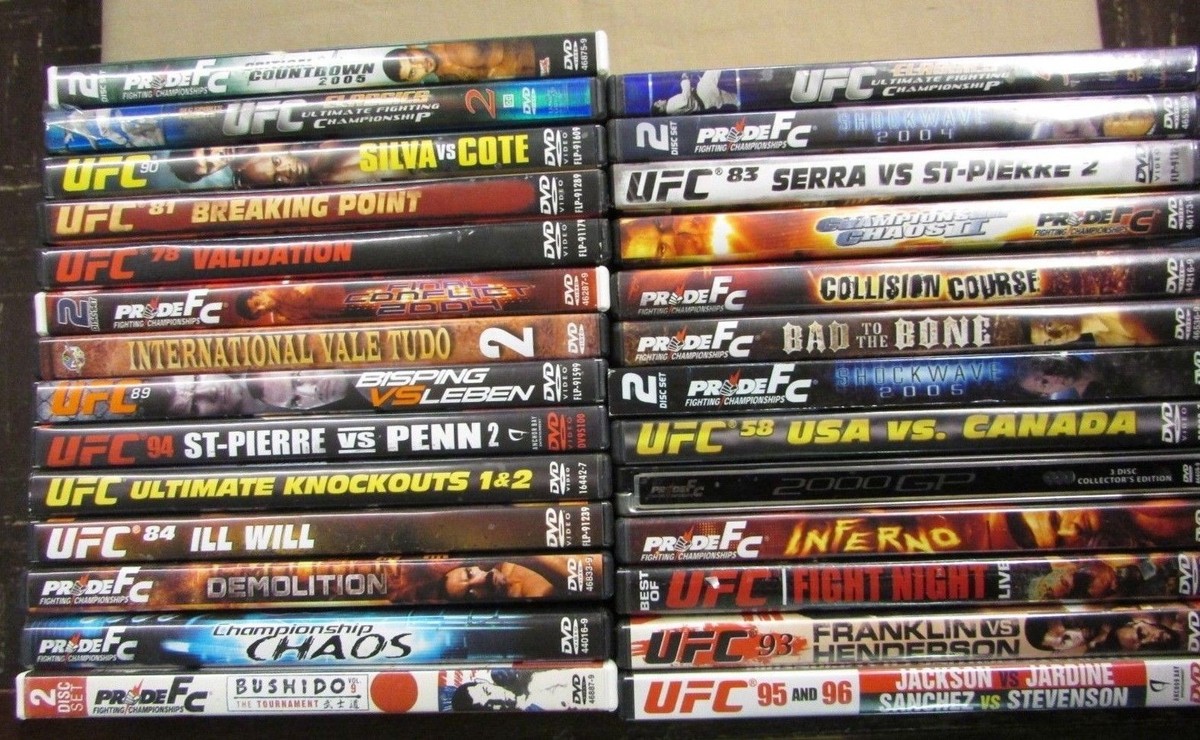 DVD LOT PRIDE MMA & UFC EVENT DVD DISCS 27 TOTAL DIFFERENT EVENTS