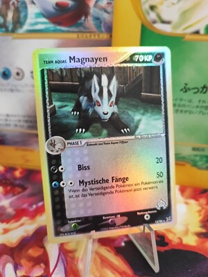 Pokemon Karte Card Team Magmas Magnayen Ex  Aqua & Vs Mightyena German Holo NM+ 