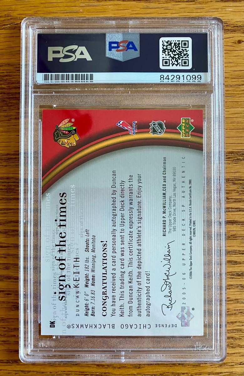 2005-06 SP Authentic - Sign of the Times Duncan Keith #DK (AU, RC