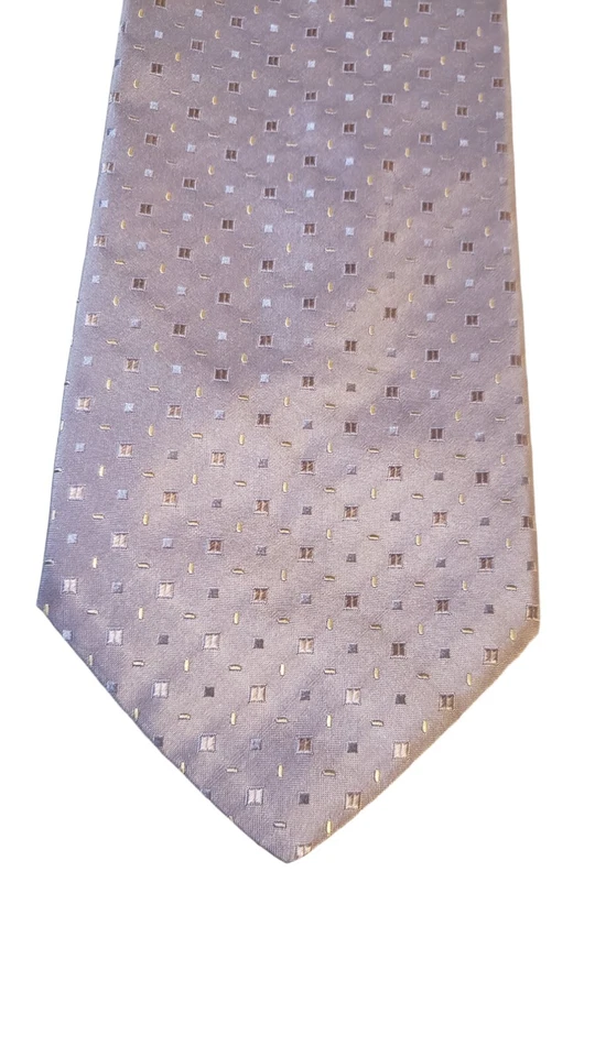 Corbata de lujo lavanda geométrica texturizada seda hecha en Italia corbata trabajo Foto 2 de 4