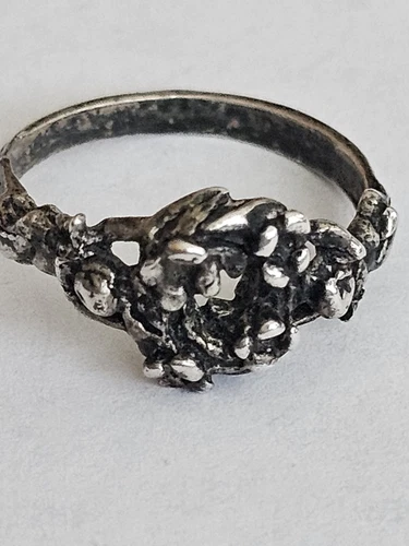 VTG Sterling Silver -  BRUTALIST Freeform Open-Work Ring Size 4.75 Preowned
