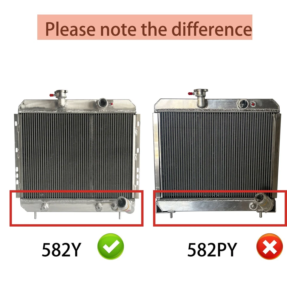 Radiador de aluminio compatible con Jaguar XKE E-TYPE 4,2 L Serie II 1969-1971 1970 AT/MT Foto 2 de 4