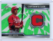 2021 Topps Chrome #CCR-JV Joey Votto Captain's Cloth Green Refractor Relic 10/99