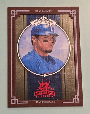 2005 Donruss Diamond Kings IVAN RODRIGUEZ #268 Red Foil Crowning Moment Rangers 