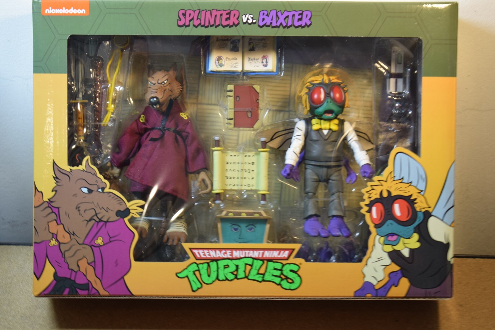NECA TMNT Cartoon Series SPLINTER vs BAXTER Action Figure Set
