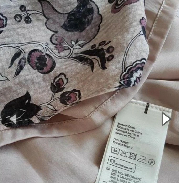 H&M шелк S EU 34 светло-розовый макси платье стороны разделить оборки V шеи Summery RRP £120 - Изображение 4 из 4