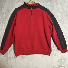 Champions Tour Golf 2 Tone Quarter Red 1/4 Zip Long Sleeve Sweatshirt - Large
