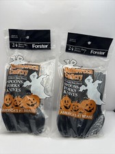 Lot Of 2 1997 Forster 48 Piece Heavy Duty Halloween Cutlery New Made In USA